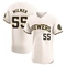 Cream Hoby Milner Men's Milwaukee Brewers Home Jersey - Elite Big Tall