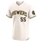 Cream Hoby Milner Men's Milwaukee Brewers Home Jersey - Elite Big Tall